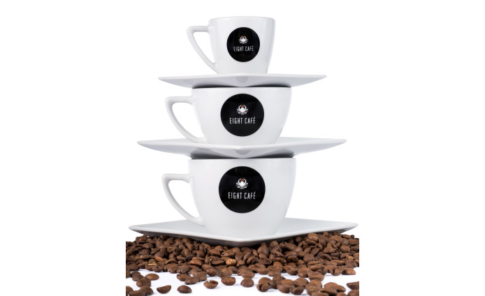 Komplet Filiżanek Eight Café x Lubiana + Łyżeczki