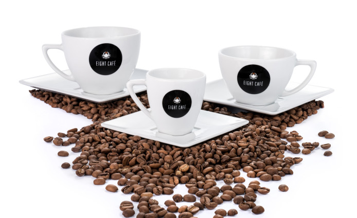 Komplet Filiżanek Eight Café x Lubiana + Łyżeczki