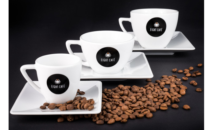 Komplet Filiżanek Eight Café x Lubiana + Łyżeczki