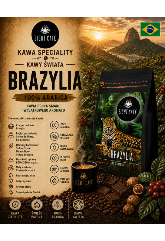Kawa Ziarnista Brazylia