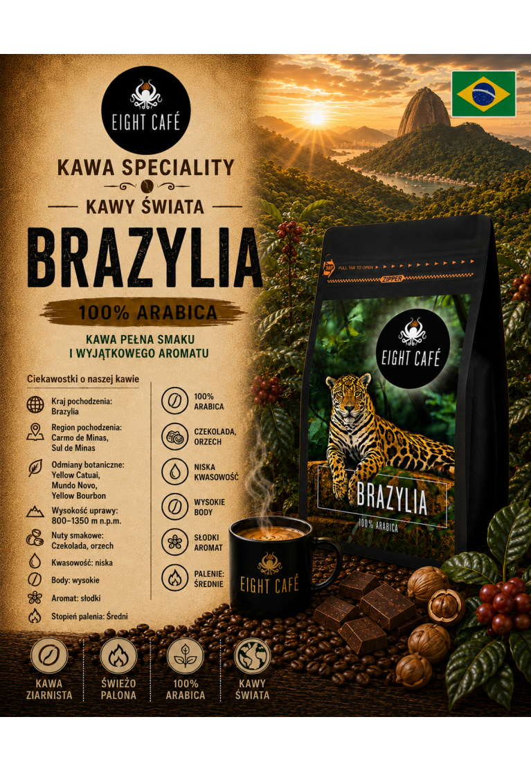Kawa Ziarnista Brazylia