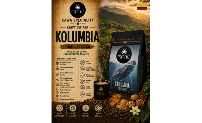 Kawa Ziarnista Kolumbia
